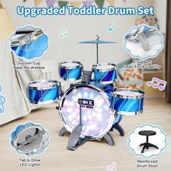 Vdamu blue floor tom supports confident, imaginative play