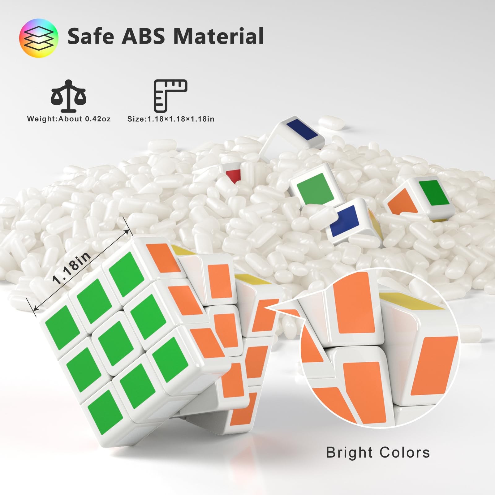 Vdealen 3x3 magic cubes close-up, tiny puzzles for quick brain teaser fun.