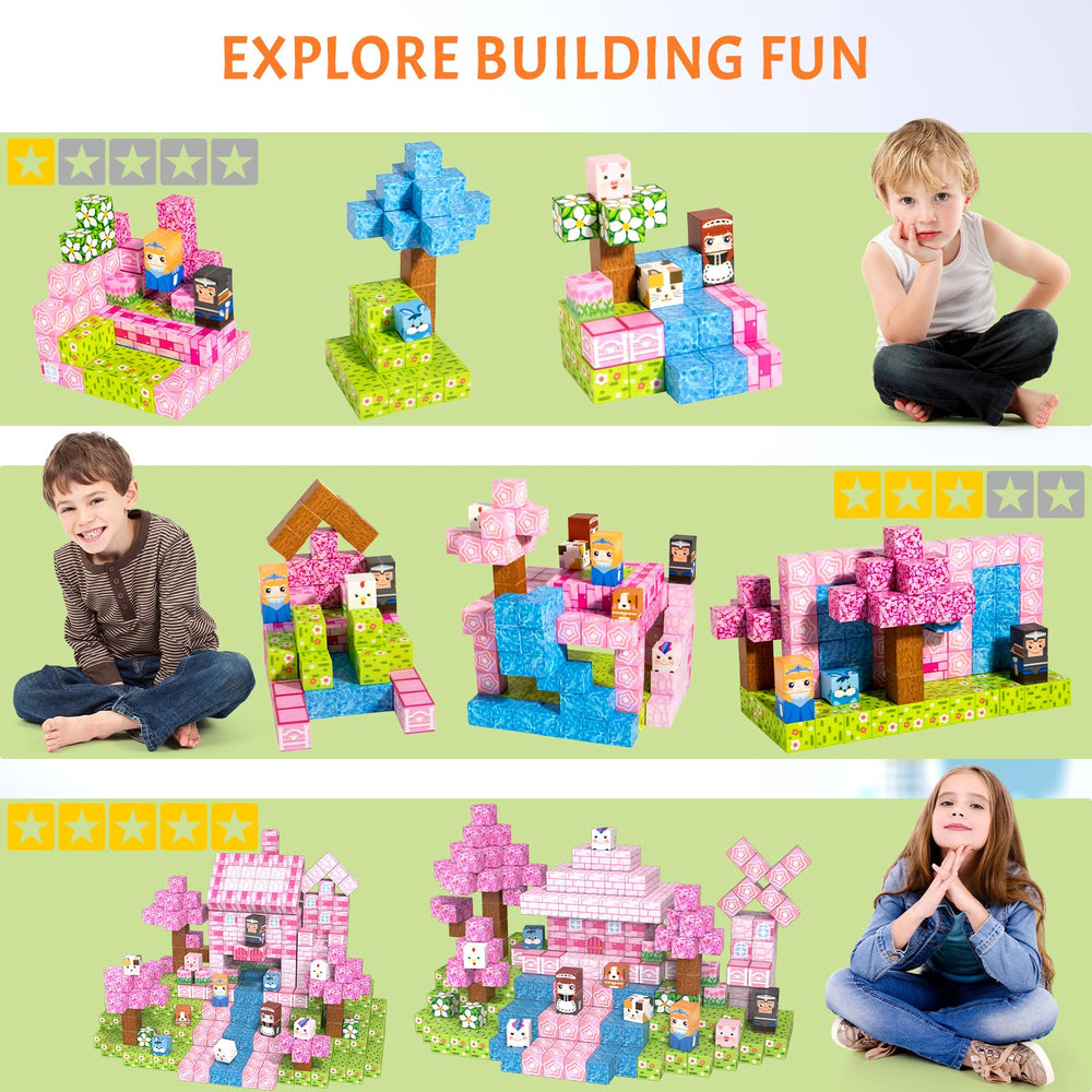Vdealen kids build creative structures with durable magnetic blocks