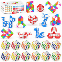 Vdealen mini cube and snake pack overview for party favors and classroom prizes.