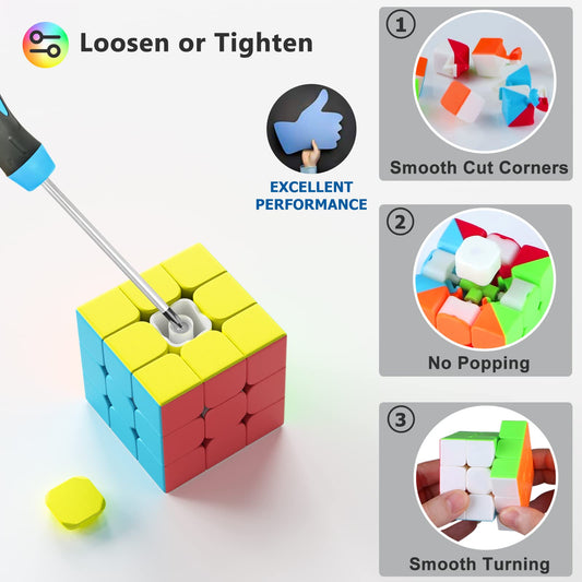 Vdealen 2x2x2 speed cube close-up highlights smooth turning and reliable performance