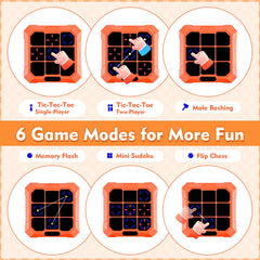 VDPDO Tic Tac Toe 6-in-1 mute icon emphasizes silent gameplay during quiet moments