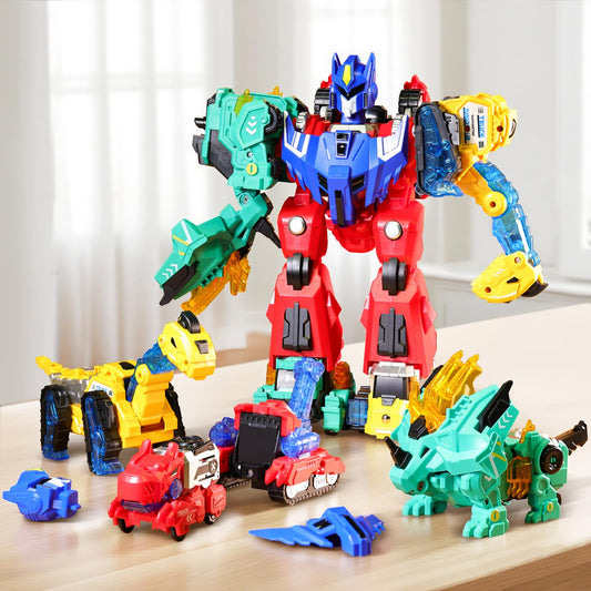 VEAIS 6-in-1 dinosaur robot transformation mode sparks imaginative play and fine motor skills.