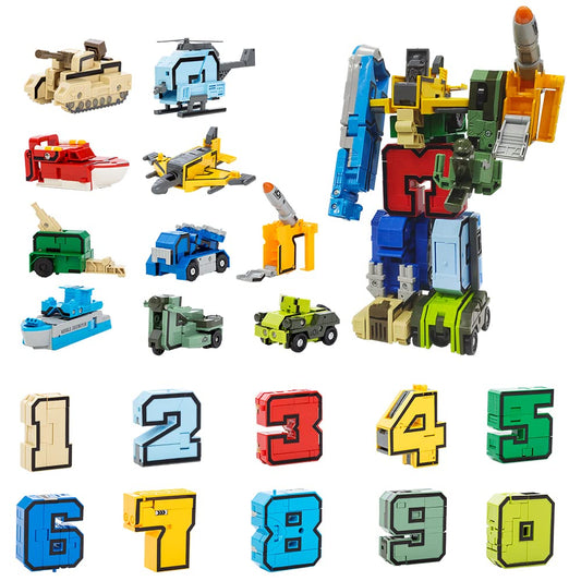 VEAIS Alpha Bot number-transforming toy demonstrates engaging number-to-robot play for STEM exploration.