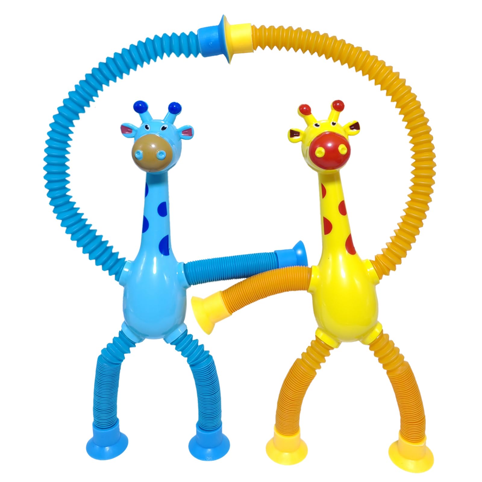 Veakeqe suction cup giraffe on a smooth surface aids attachment play.