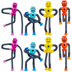 Veakeqe suction-cup robot toy assembled with colorful tubes for tactile play
