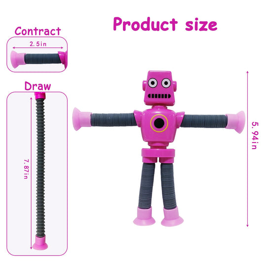 Close-up of Veakeqe suction cups on the robot toy for strong attachment