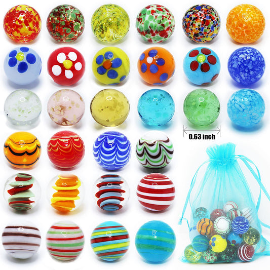 VEALIZUU glow-in-the-dark marbles encourage evening play and light pattern exploration.