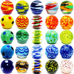 Glow-in-dark marbles by VEALIZUU glow after light exposure for evening play.