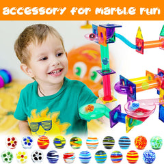 Colorful VEALIZUU marbles support learning colors and counting during activities.
