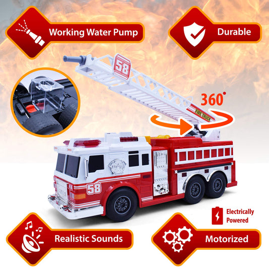 VEBO fire truck with one-button start enables easy pretend driving