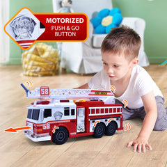 VEBO fire truck water pump in action for pretend fires