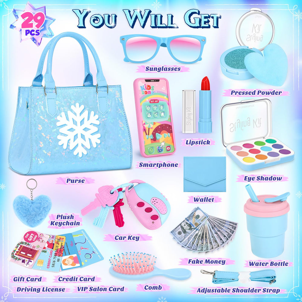 VEDALIO frozen toys purse set features 29 items for imaginative dress-up fun