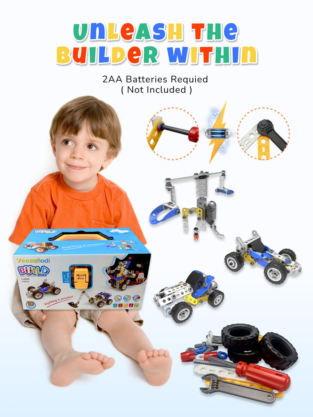 Veecafiodi 10-in-1 STEM instructional manual supports easy building