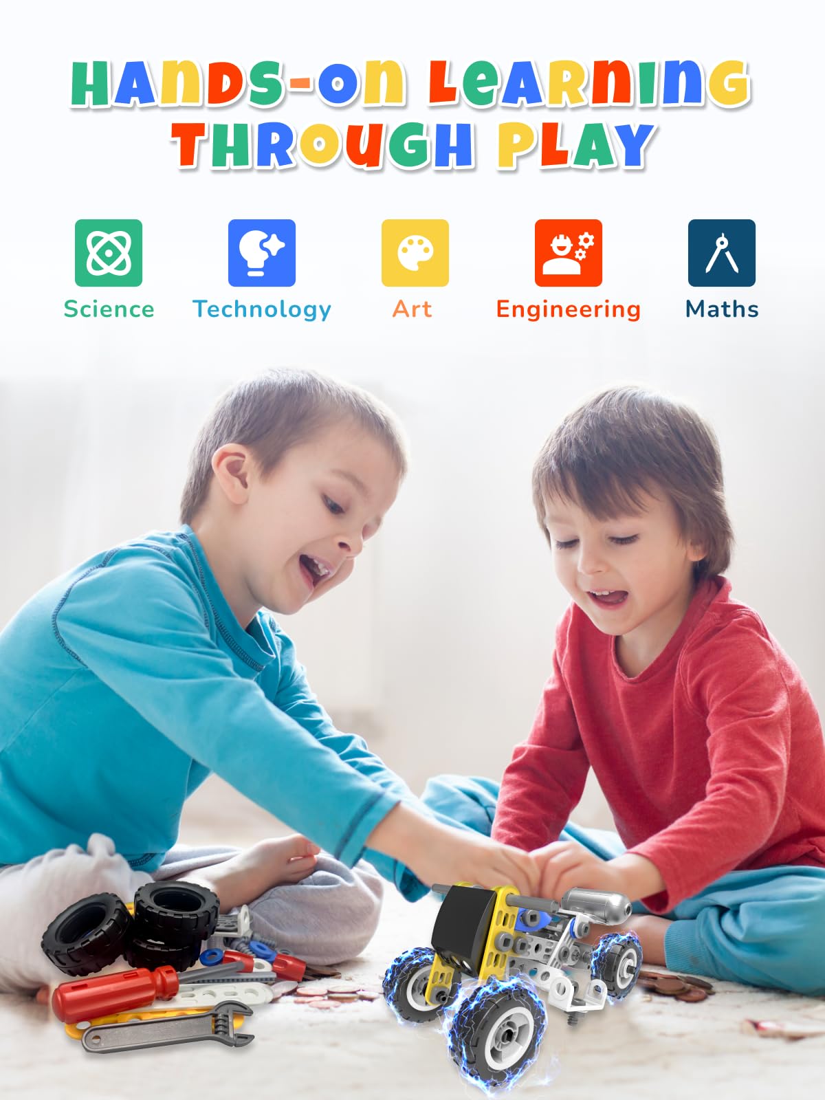 Veecafiodi 10-in-1 STEM robot model promoting problem-solving imagination
