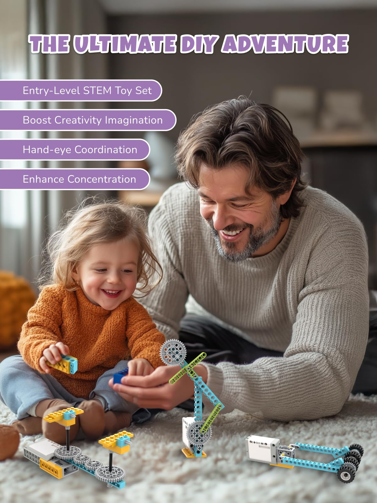 Veecafiodi 50-in-1 STEM kit motor powered builds come to life with simple power
