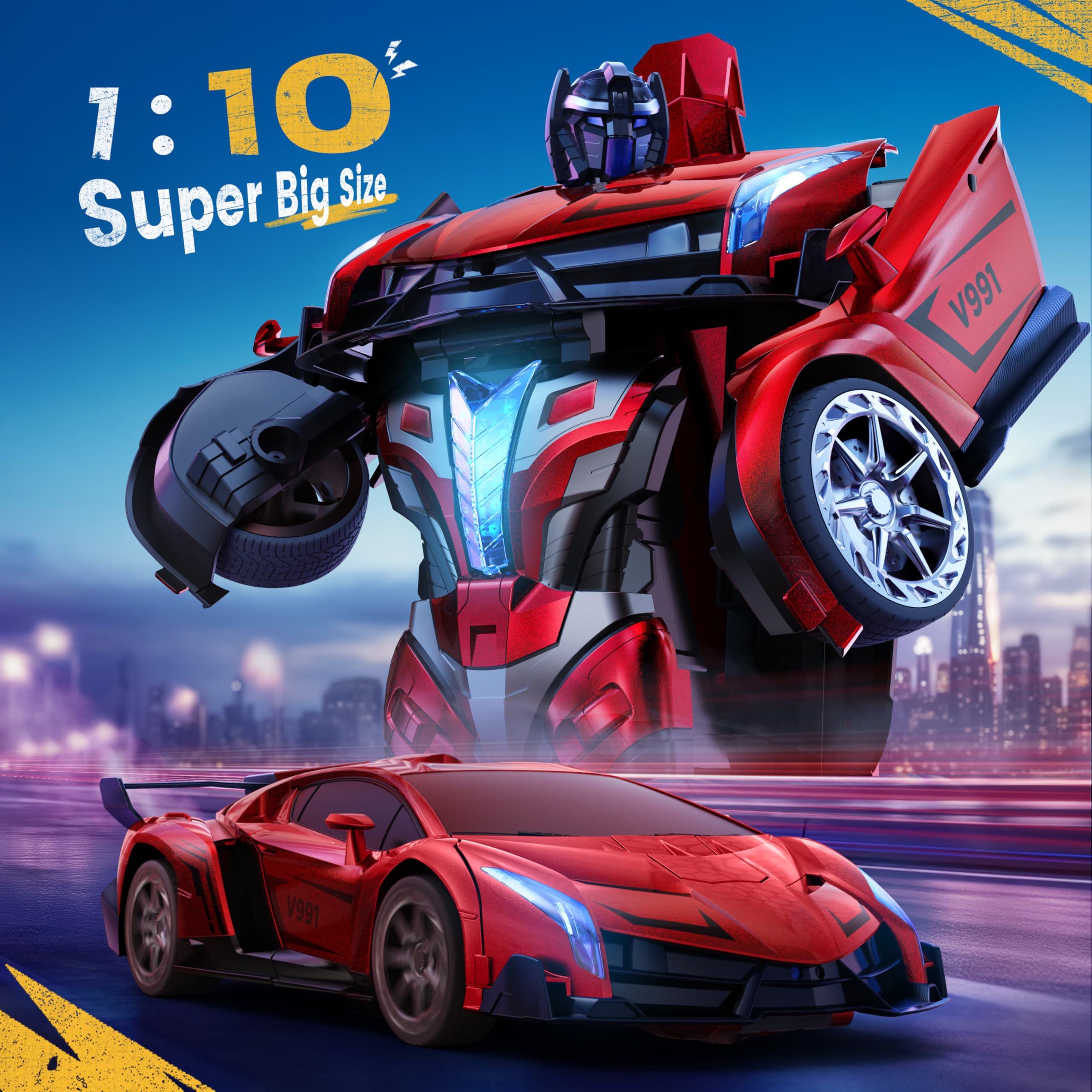 Veeniix V991 robot form after transformation ready for action-packed battles.
