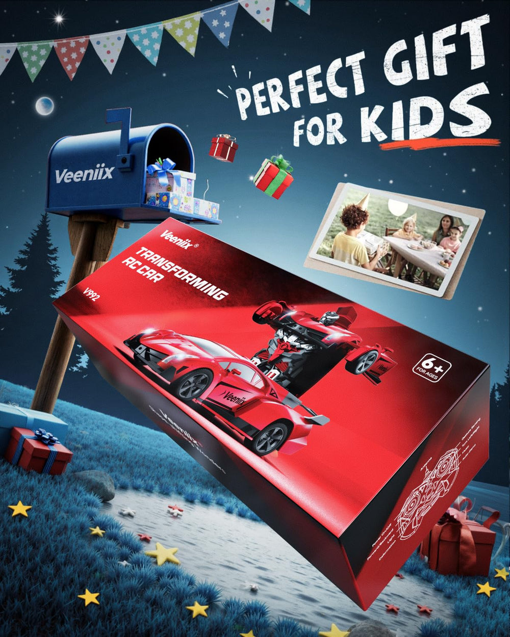 Veeniix V992 red gift-ready toy for kids' birthdays and holidays.