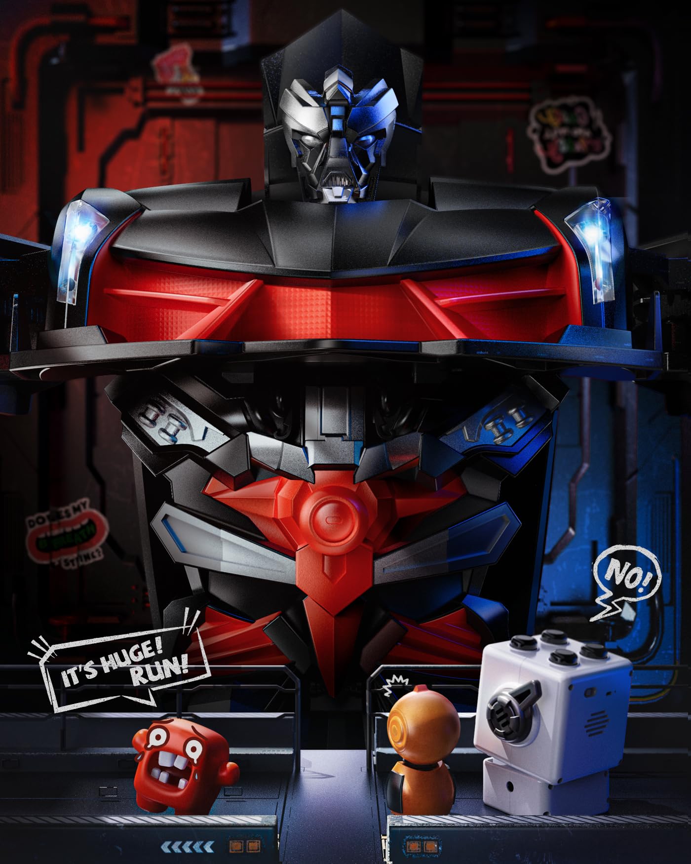 Veeniix V992 transform robot car top view highlights lights and sound effects.