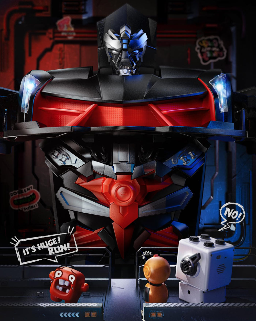 Veeniix V992 transform robot car top view highlights lights and sound effects.