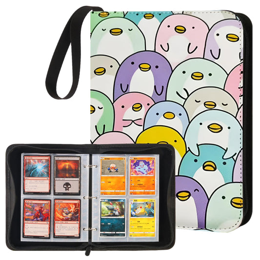 VEHODEVIA Penguin card binder cover protects cards with a durable PU leather exterior