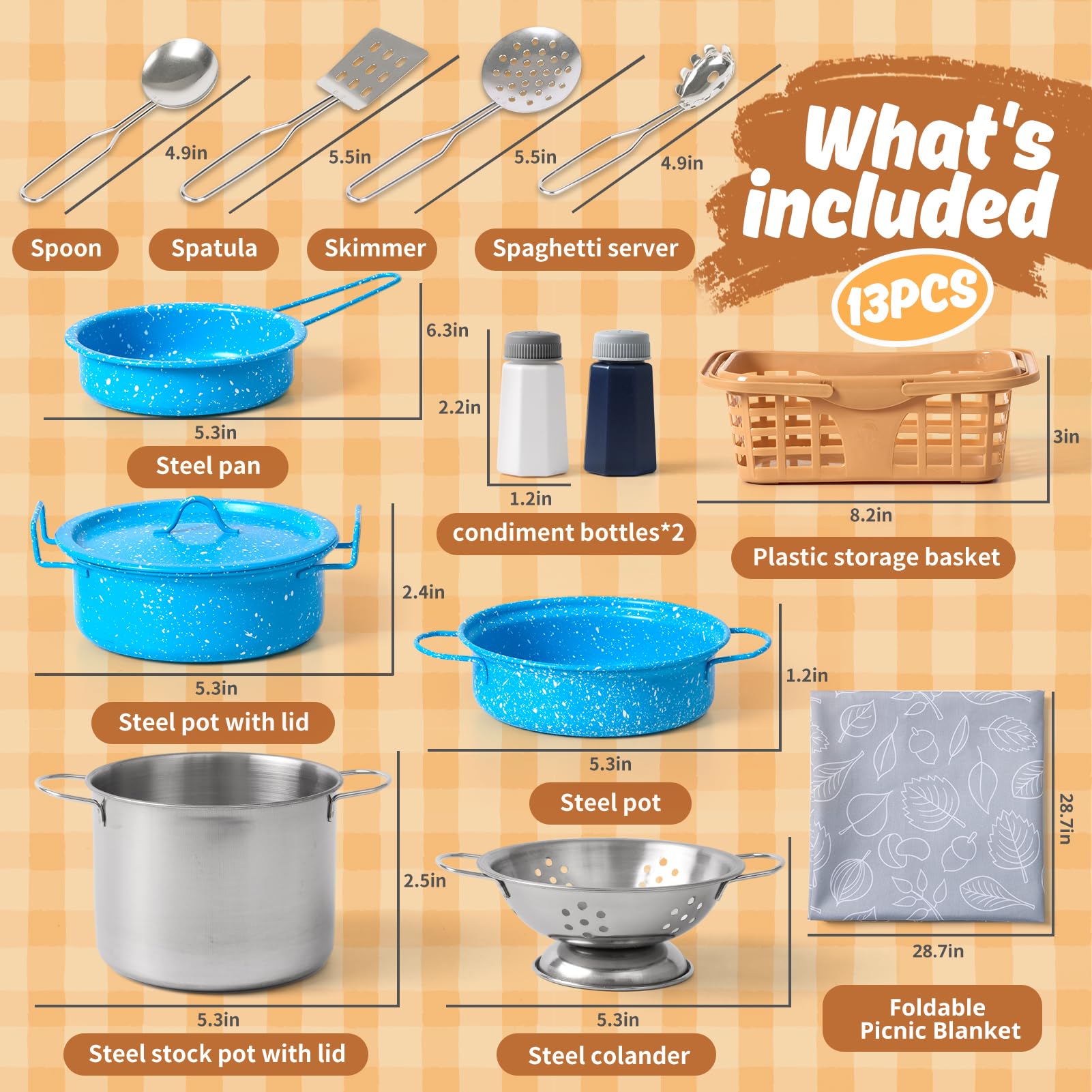 Veitch Fairytales stockpot: blue accents for imaginative pretend cooking.