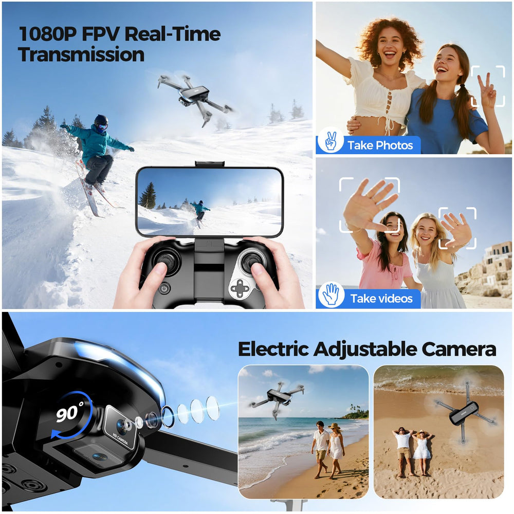 Velcase foldable drone in compact folded form for easy travel and quick setup