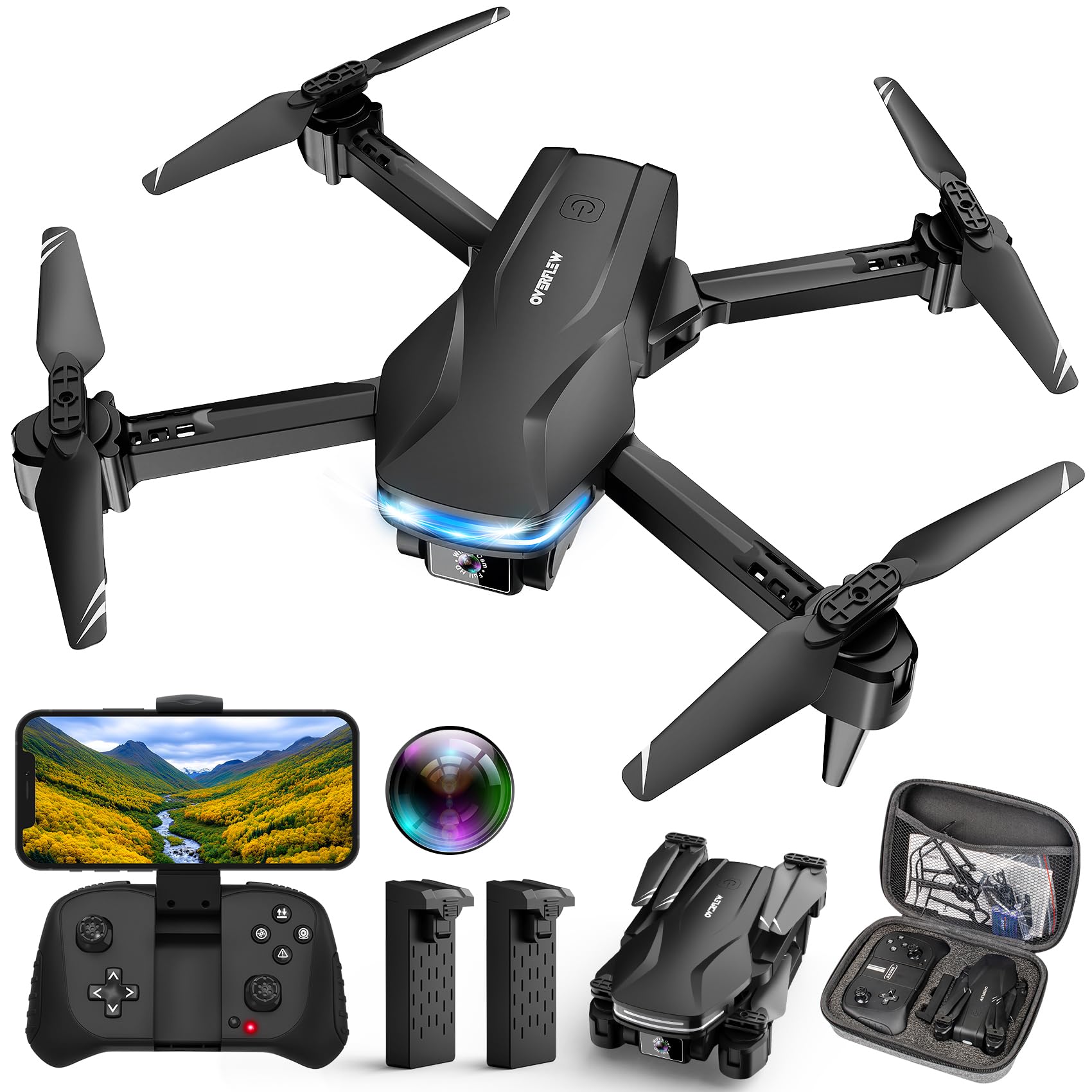 Velcase drone with 1080P camera in flight over a park, capturing vibrant scenery.
