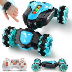 Vemander gesture-sensing RC stunt car front view with dynamic lights for action-packed play