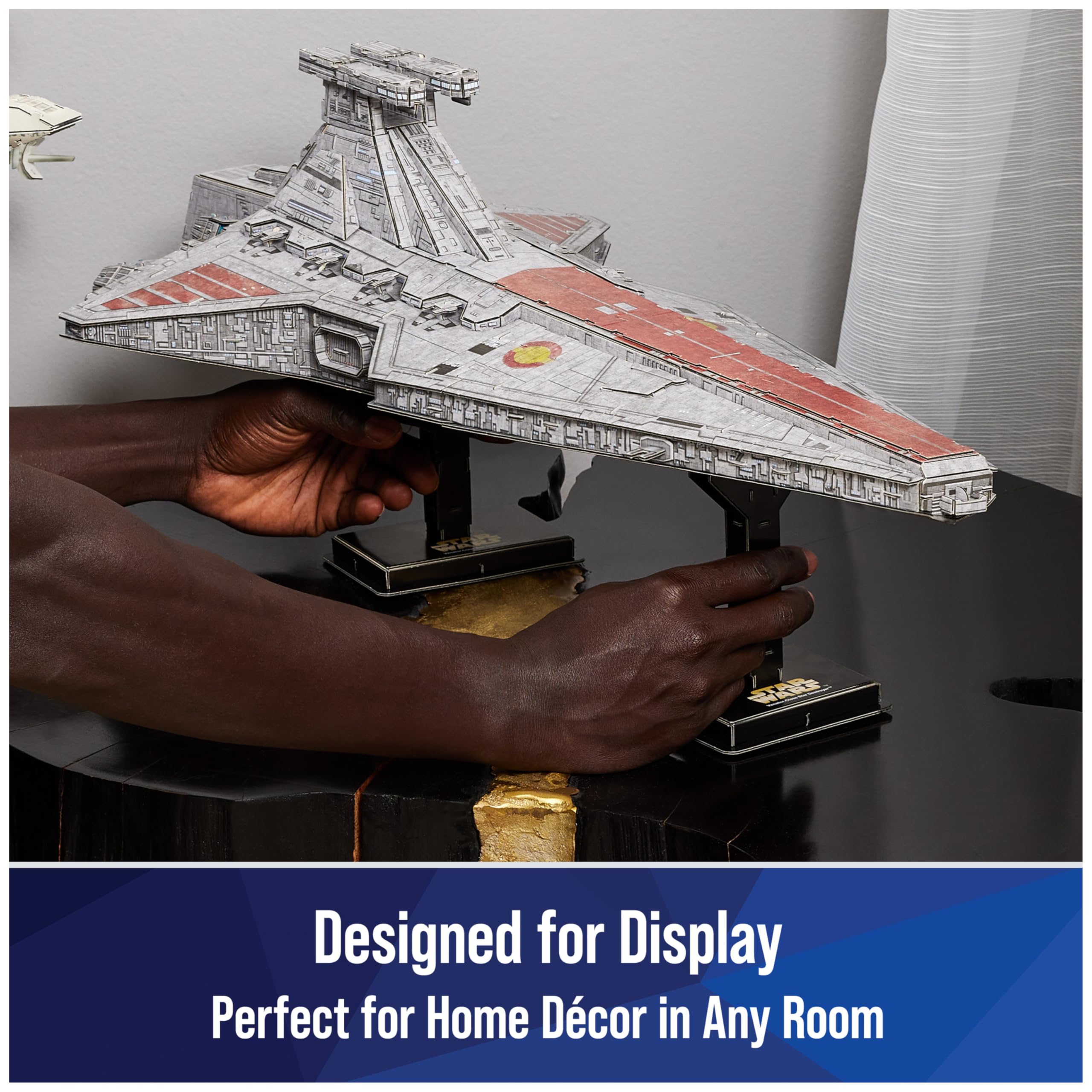 Overview of 27x13.6 inch Venator on a shelf for display