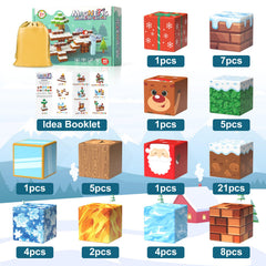 Veneibe magnetic blocks idea booklet guides step-by-step building activities.