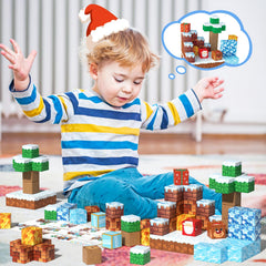 Veneibe magnetic blocks snowflakes pattern for seasonal texture and patterning practice.