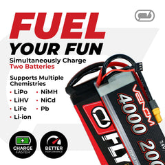 Venom Power Pro Duo LCD screen clearly shows charging status and progress.