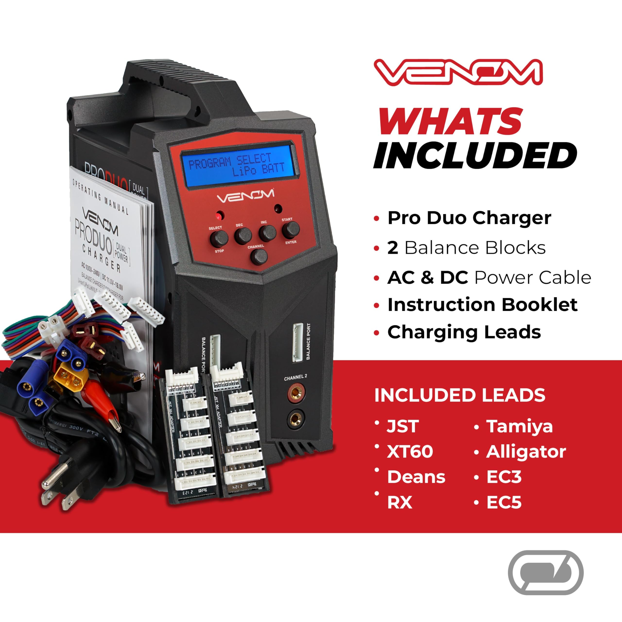 Venom Power Pro Duo portable design with built-in handle for field charging.