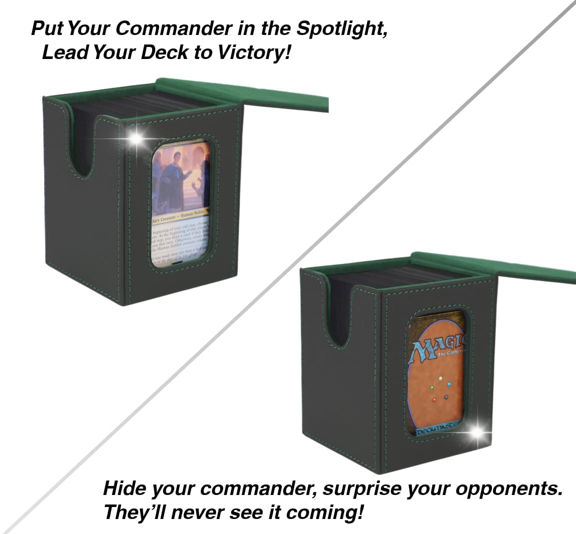 Venssu deck box with top loader included protecting the commander card during transport
