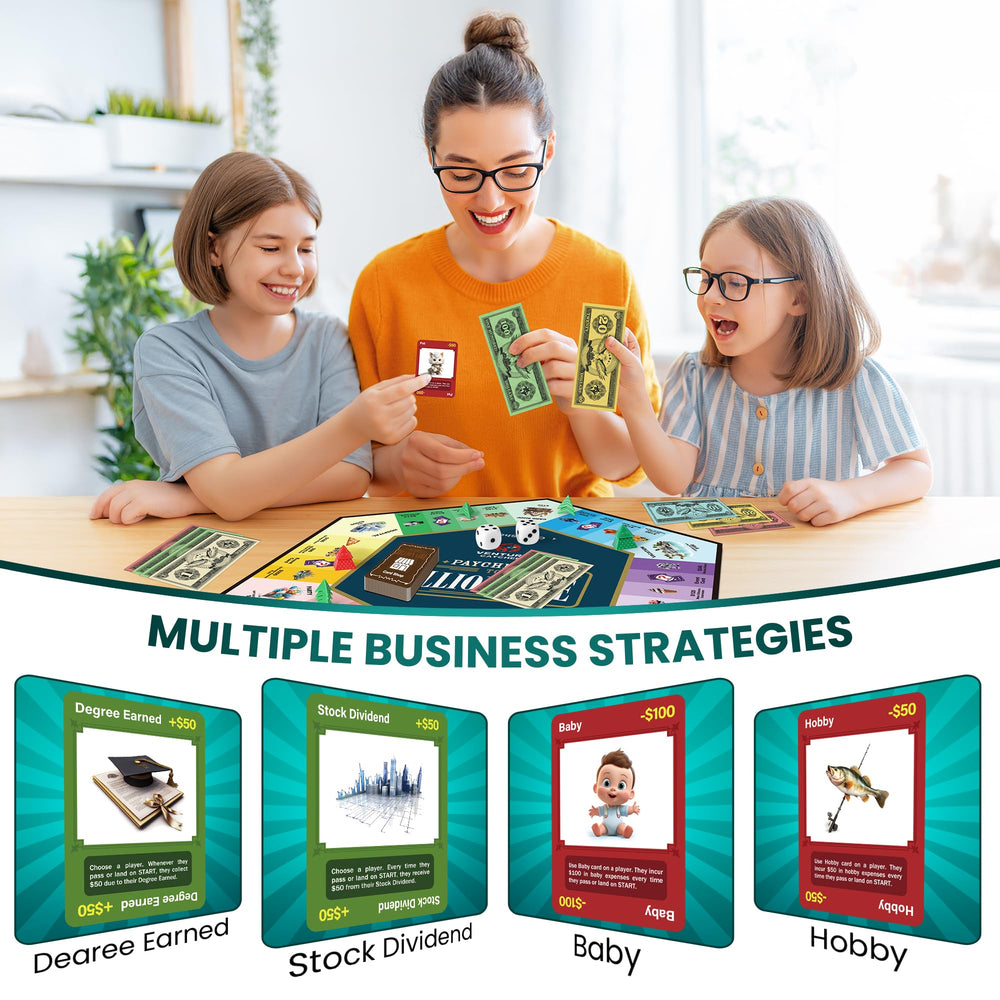 VENTURE CATCHER Paycheck to Billionaire rulebook for easy classroom use.