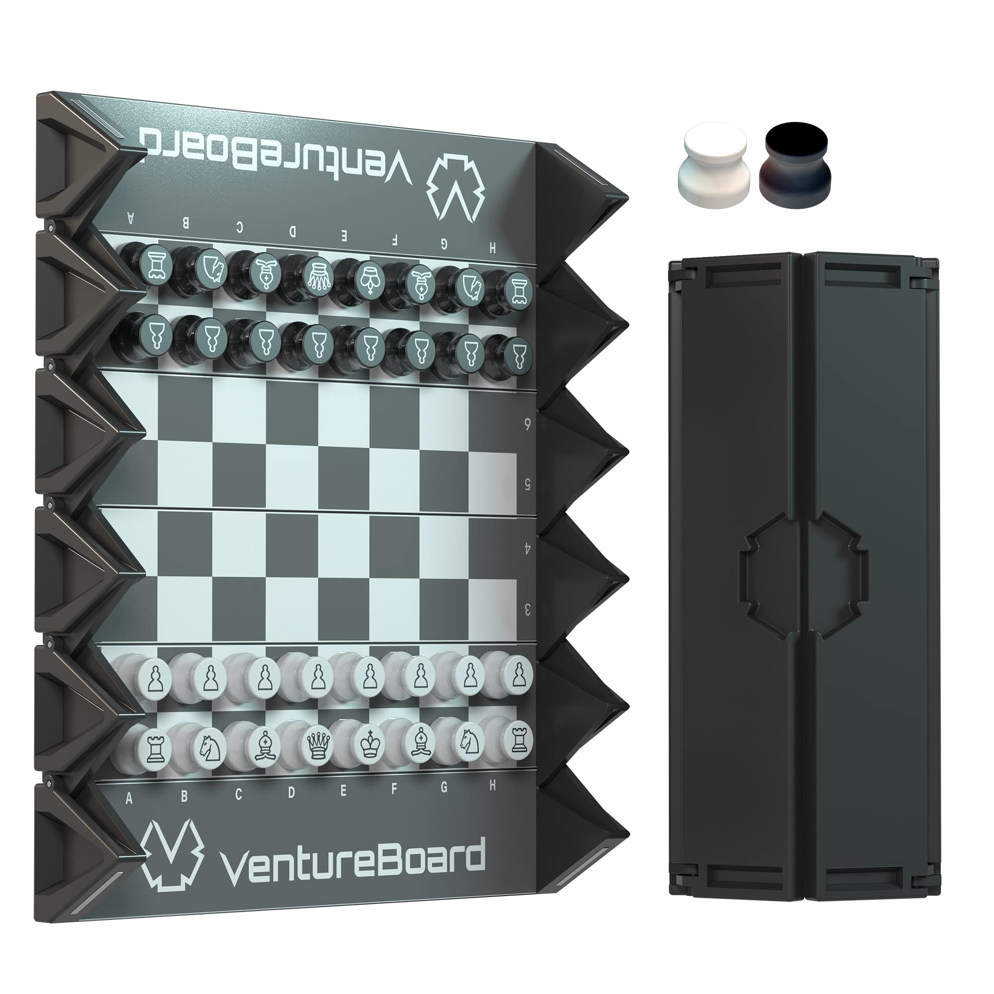VentureBoard 6-inch magnetic chess set in roll mode for travel play.