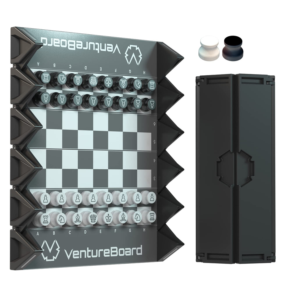 VentureBoard 6-inch magnetic chess set in roll mode for travel play.