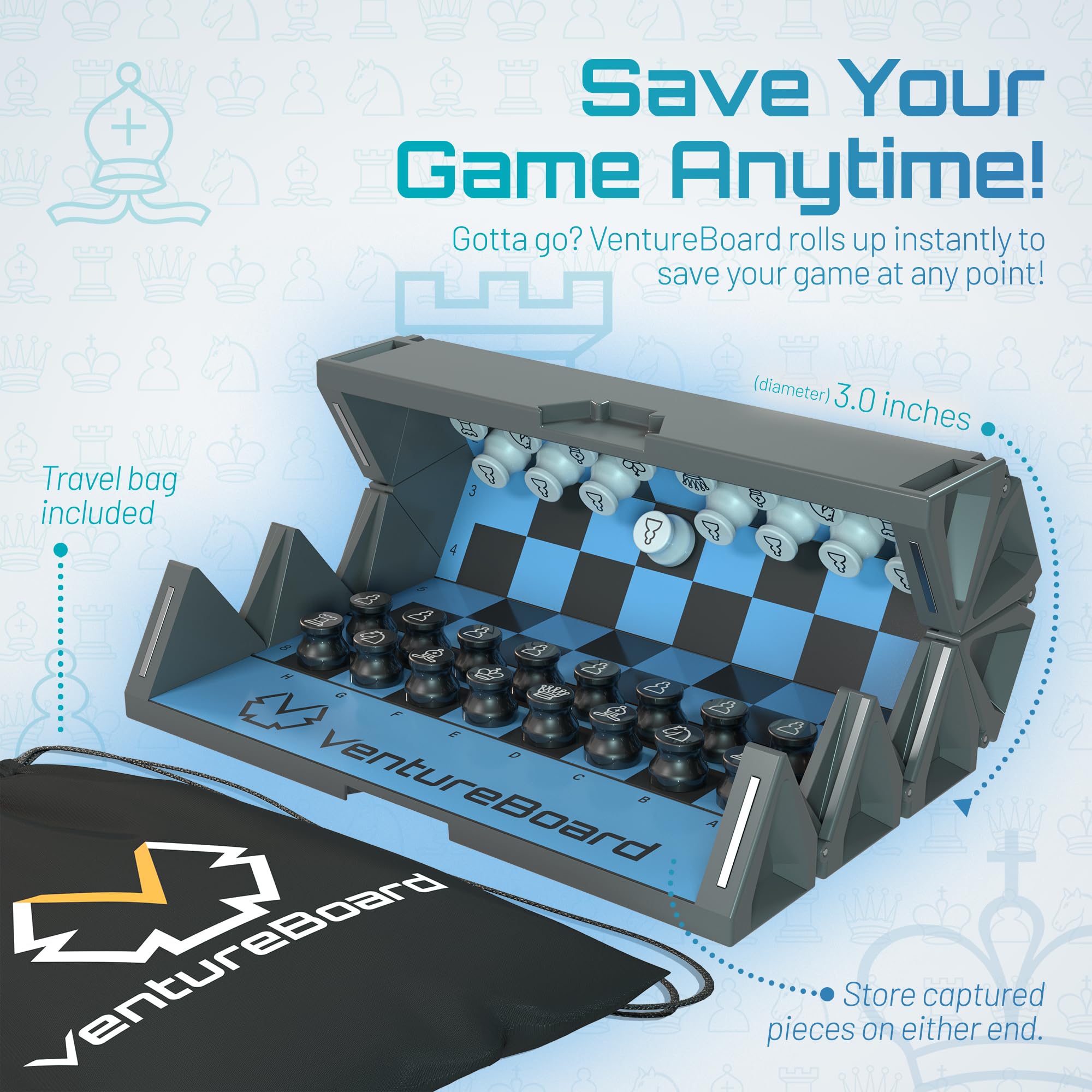 VentureBoard extra queens included for versatile opening options and longer games.