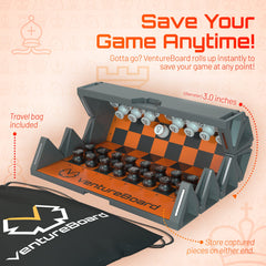 VentureBoard travel chess set in a bag for easy transport anywhere
