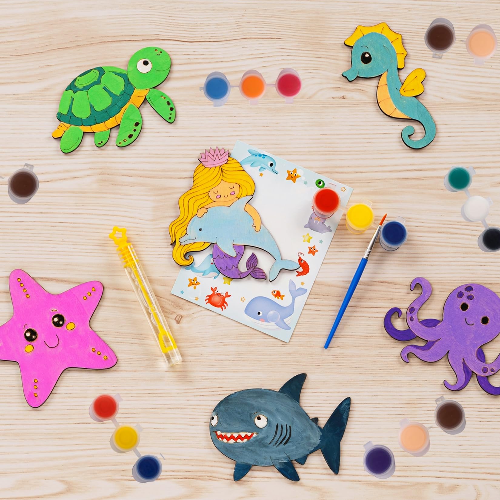 VENUSFIT DIY sea creatures painting activity supports creativity.