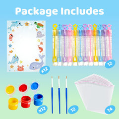 VENUSFIT Watercolor paints with brushes to fuel ocean crafts.