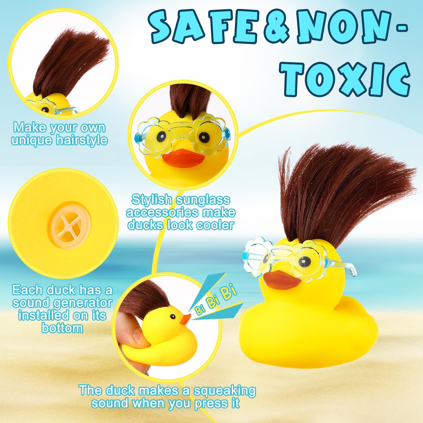 VercanMonth wigs and curls on ducks for DIY fashion
