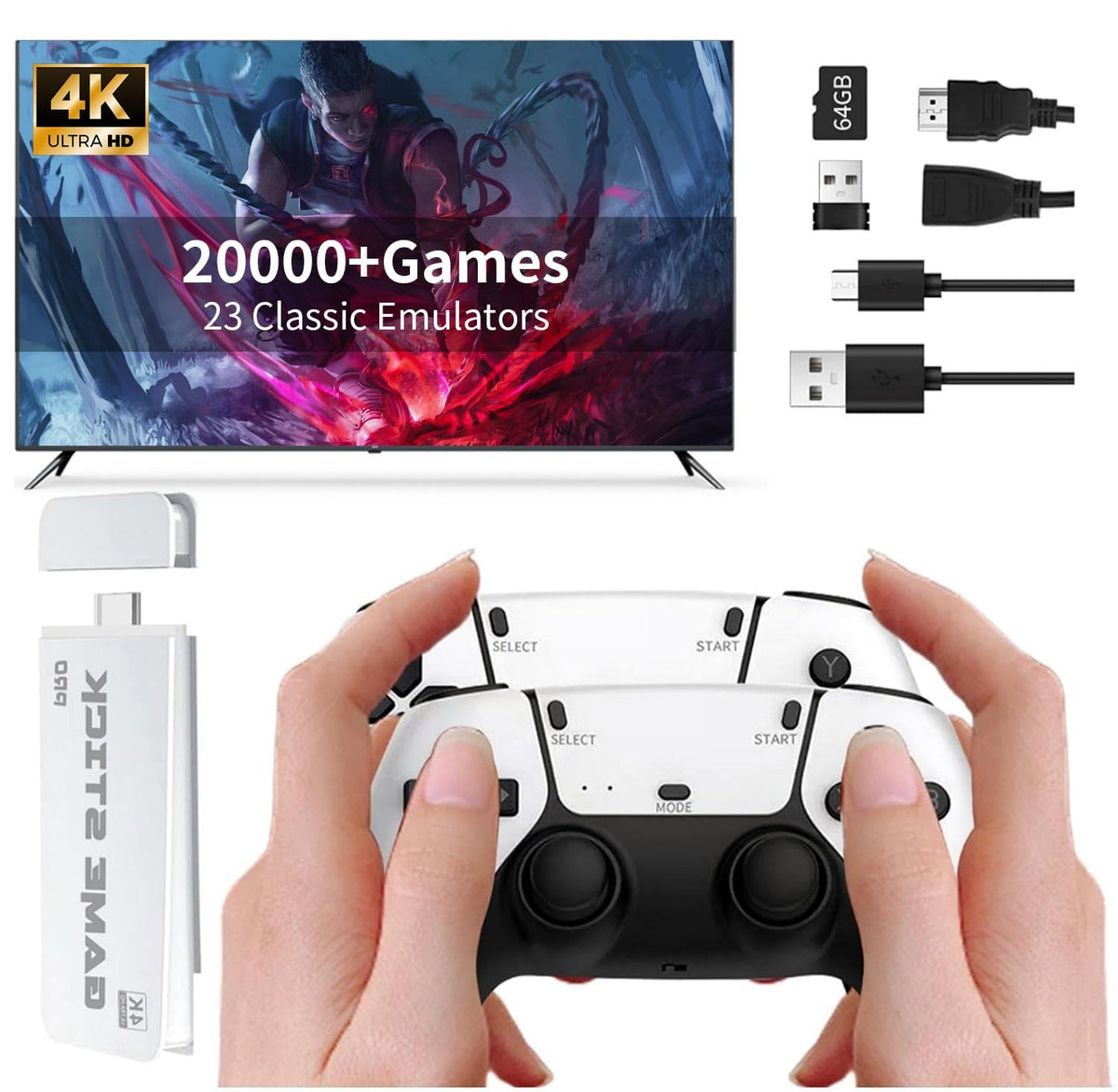 Vergissm upgraded retro console main unit on TV for easy big-screen gaming.