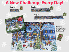 Boxed 24 numbered puzzle sections from Vermont Christmas Company for daily countdown.