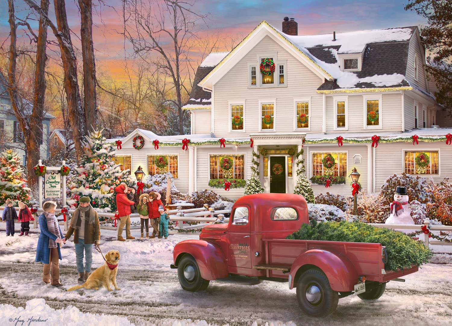 Vermont Christmas Company jigsaw puzzle Inn at Christmas 1000 pieces for family gatherings.