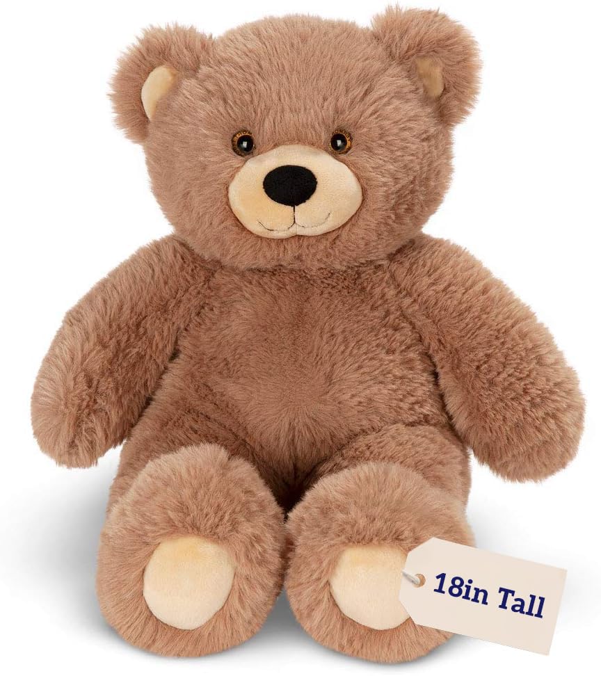 Vermont Teddy Bear Cuddly Soft face close-up with embroidered smile for comforting hugs.
