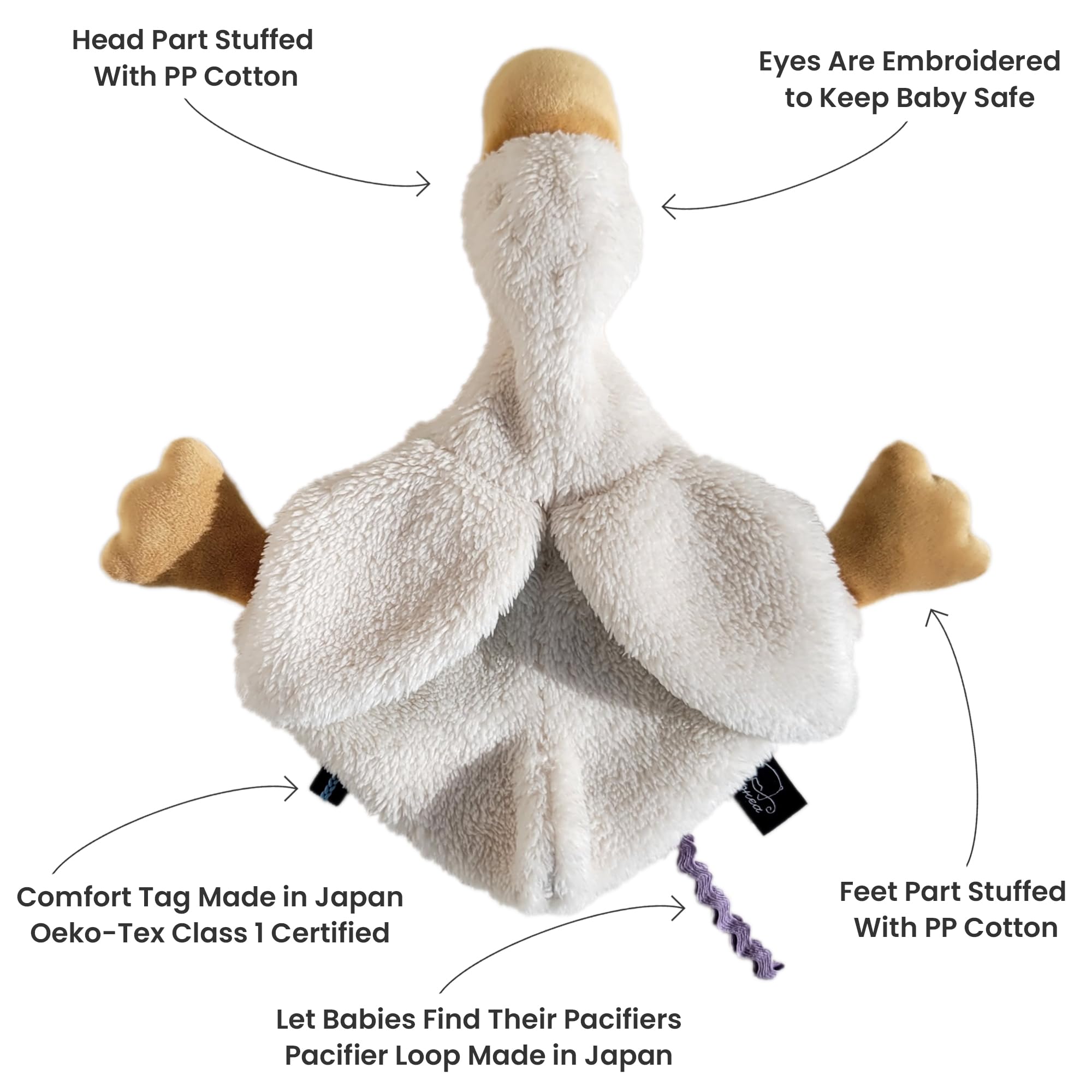 Veronea Helga soft toy with safe embroidery for baby play.