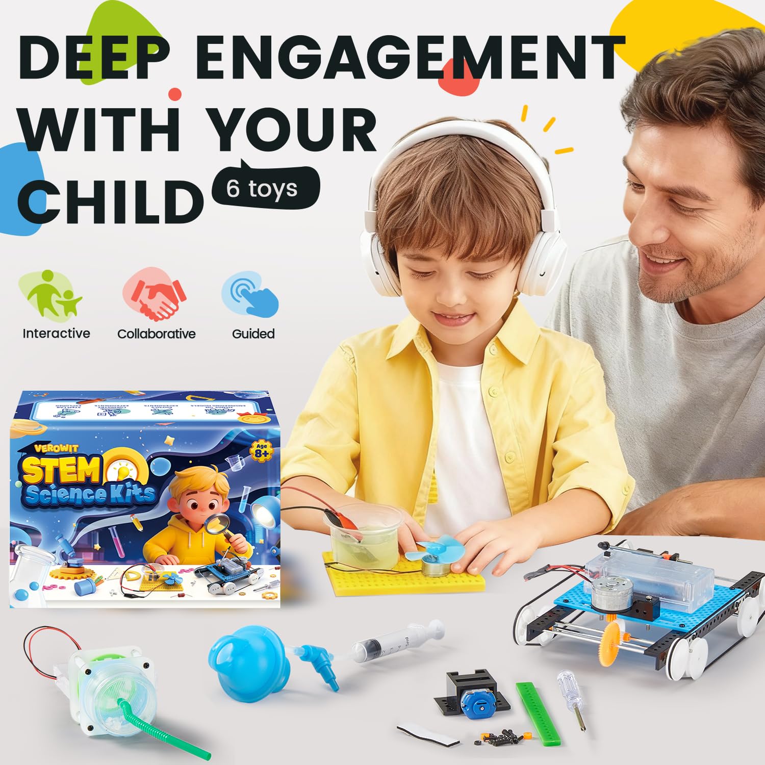 Verowit home lab adventure with tank and car models for interactive learning.