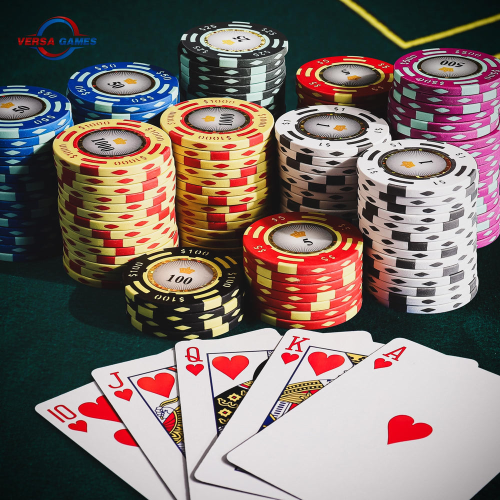 Versa Games chips in motion for smooth shuffling and display.